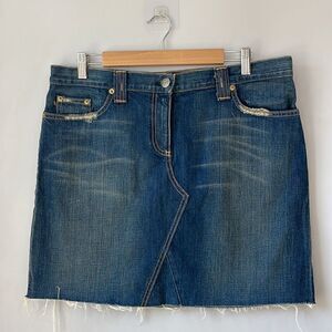 NWT J. Crew Frayed Hem Denim Mini Skirt